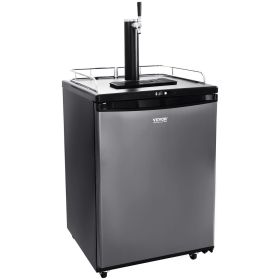 VEVOR Beer Kegerator, Single Tap Draft Beer Dispenser, CO2 Cylinder, Drip Tray & Rail, 32 Fahrenheit - 75.2 Fahrenheit Temperature Control, Holds VEVOR Beer Kegerator, Single Tap Draft Beer Dispenser, CO2 Cylinder, Drip Tray & Rail, 32 Fahrenheit - 75.2 Fahrenheit Temperature Control, Holds